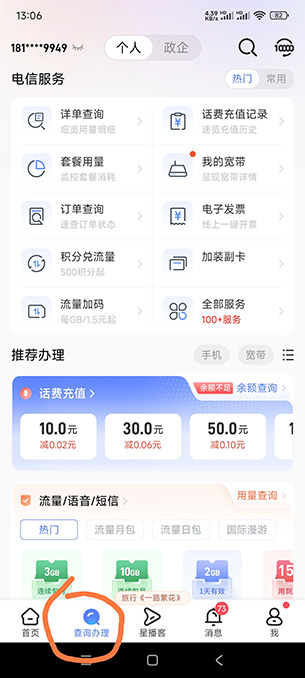 点击查询办理